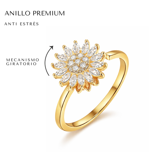 Anillo Girasol Giratorio para la Ansiedad
